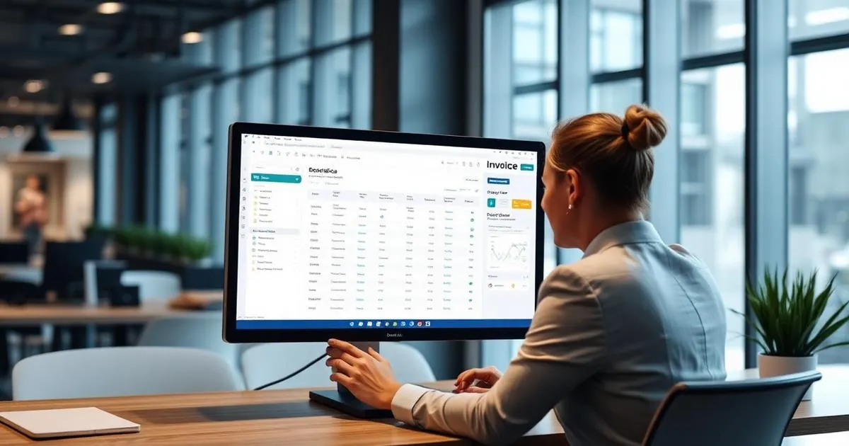 Business professional managing B2B invoices
