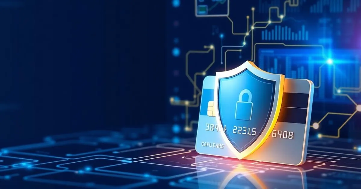 Credit card security shield concept